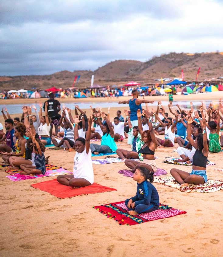Passeio para práticas de yoga e meditação